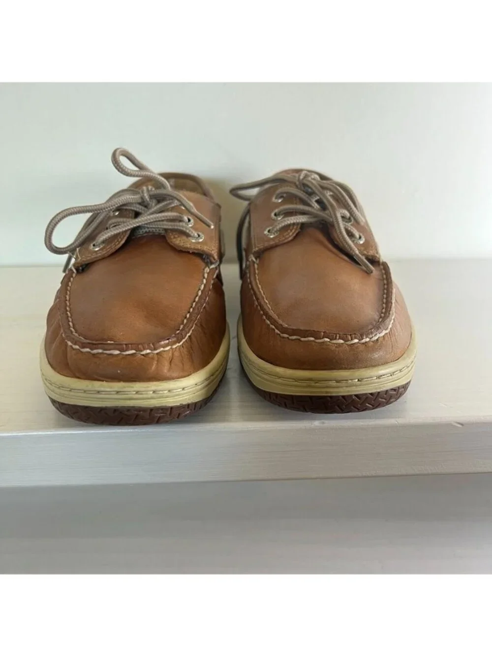 Sperry Topsider Mens 9.5W Billfish 3 Eye Boat Loafers Leather Shoes Preppy